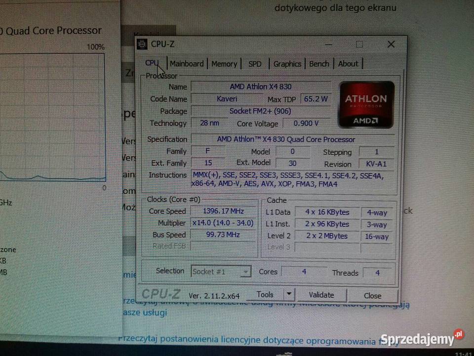 AMD Athlon X4 830 FM2 Quad Core 3GHz turbo 34GHz Bydgoszcz
