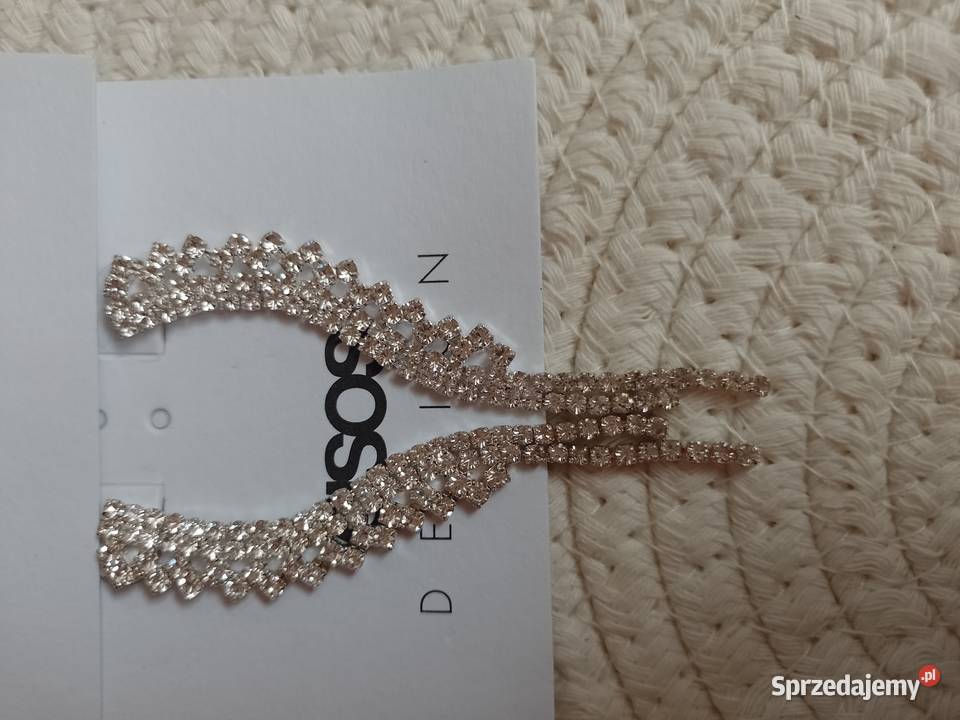 ASOS Długie Bogato zdobione kolczyki ślubne z Kraków sprzedam