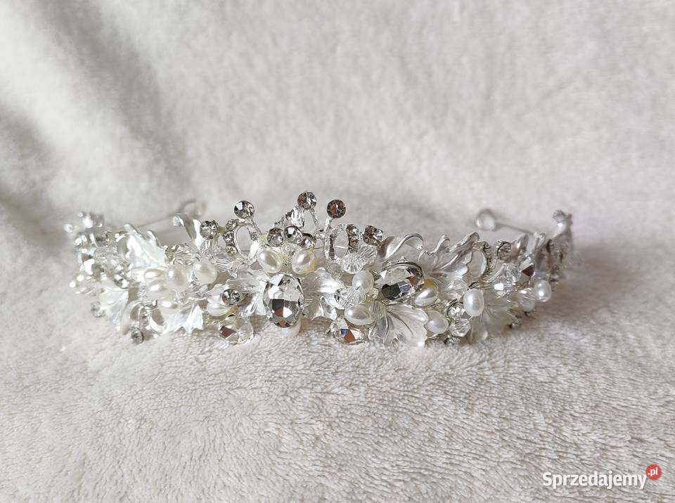 Korona tiara opaska naszyjnik kolczyki komplet Szczecin