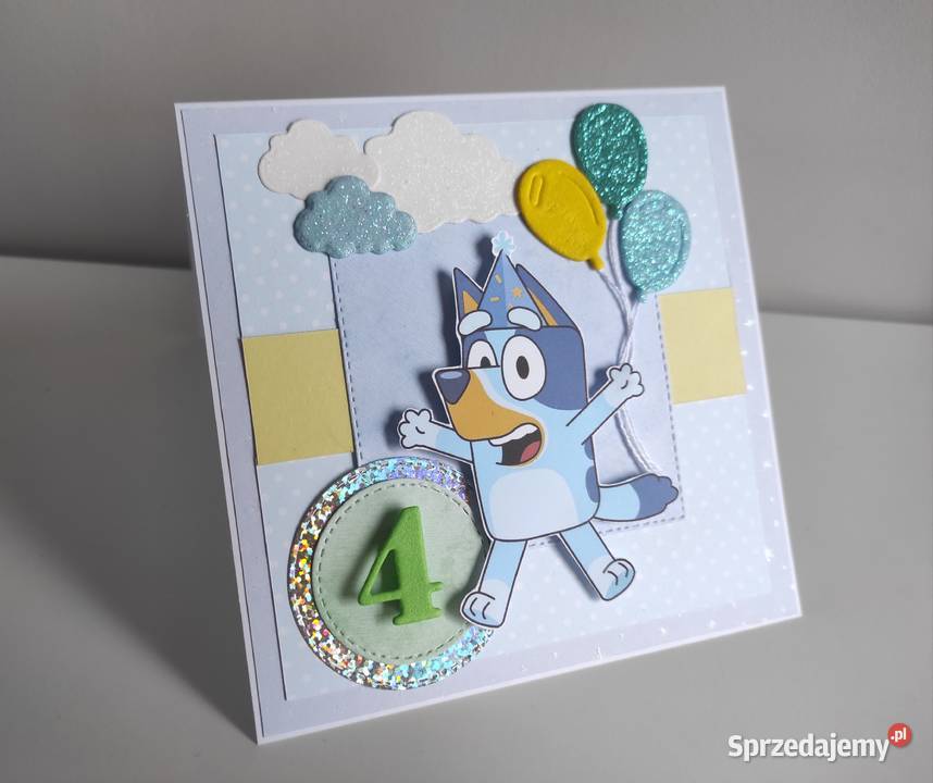 Kartka ręcznie robiona na urodziny Blue Łódź sprzedam