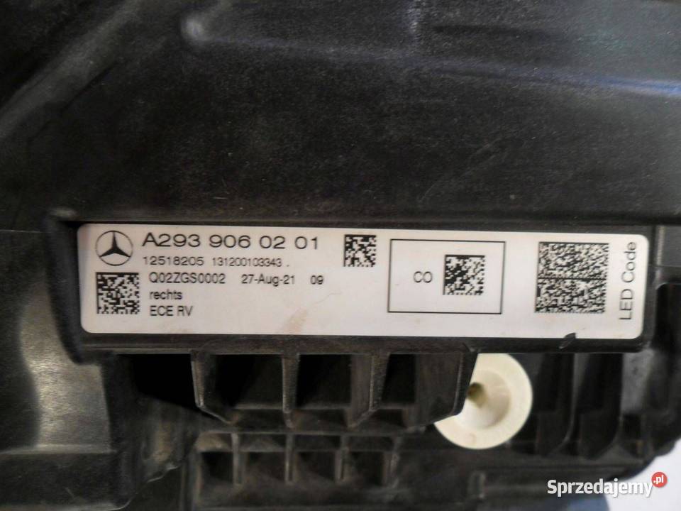 Reflektor Przód strona prawa MercedesBenz EQC Nowy Tomyśl sprzedam