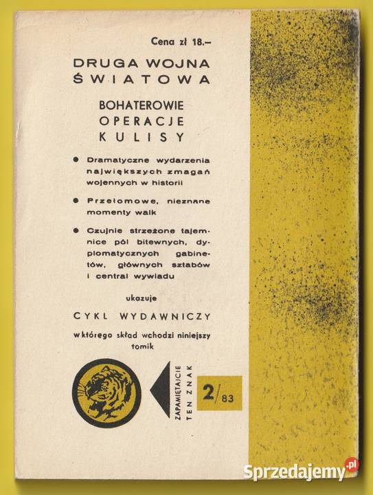 ŻÓŁTY TYGRYS ODEJŚCIE NA ROZKAZ 1983 łódzkie Łódź sprzedam