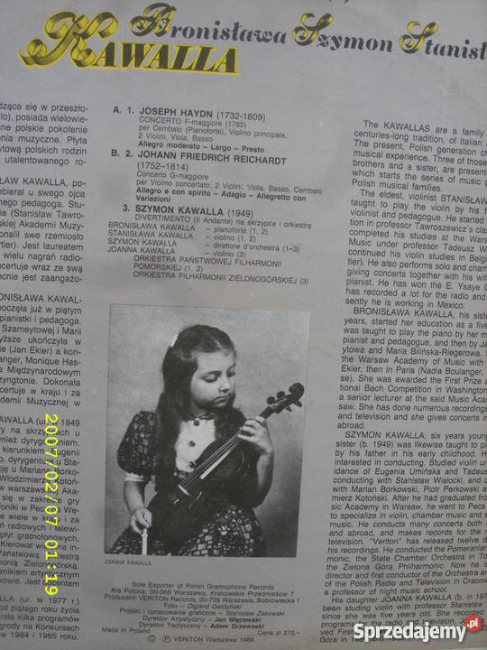 Klasyczna LP POLSAKIE RODZINY MUZYCZNEKAWALLA Płyty i kasety Wołów