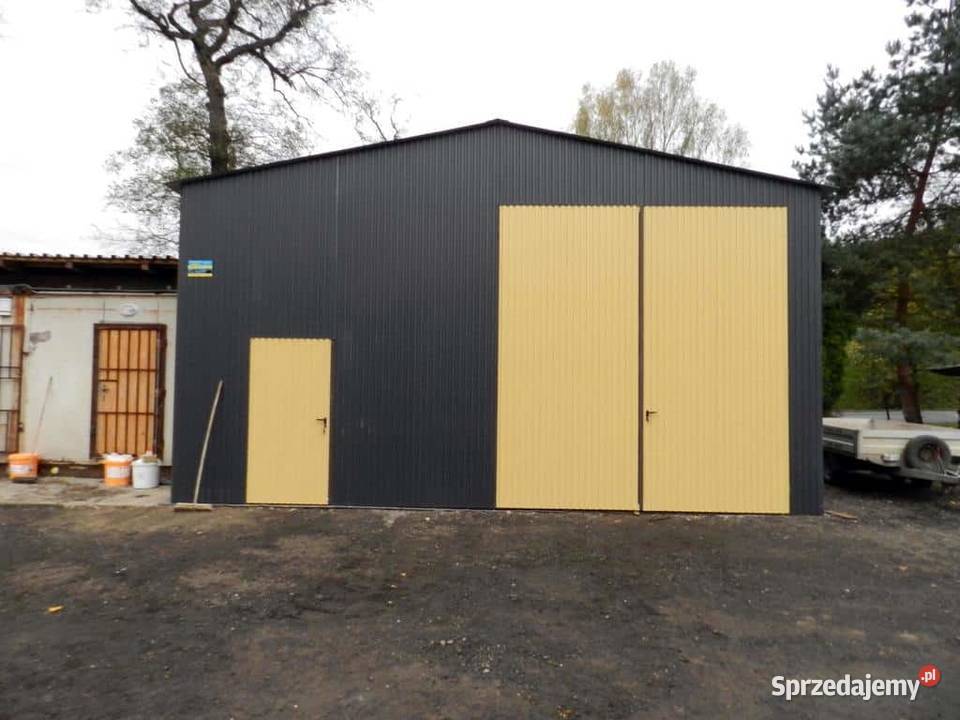 Blaszana montowana hala 88 m dodatkowe drzwi