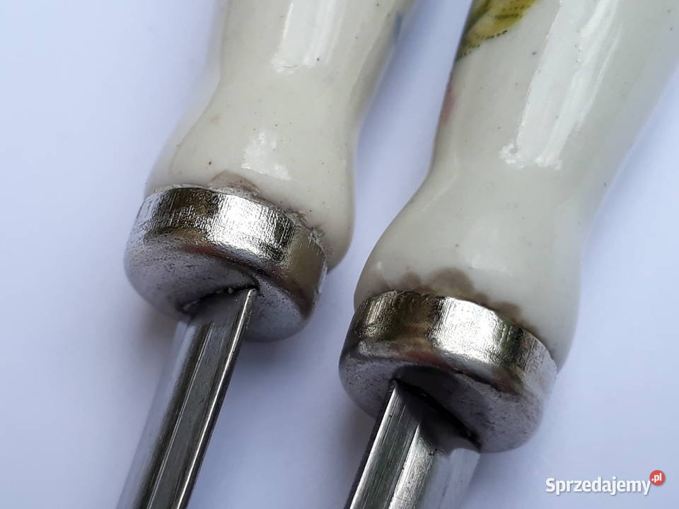 Widelczyki z ceramicznymi trzonkami ceramiczne śląskie Dąbrowa Górnicza