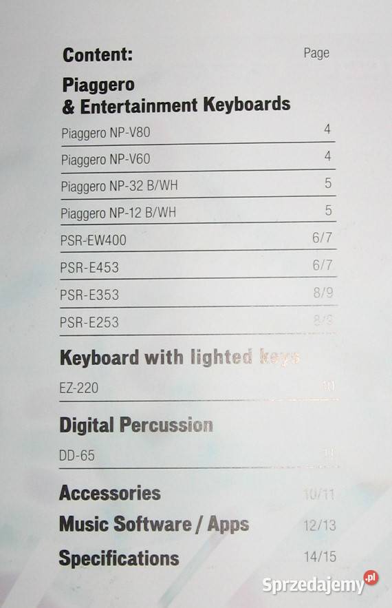 Yamaha Digital Keyboards 2016 catalog katalog Yamaha Kępice