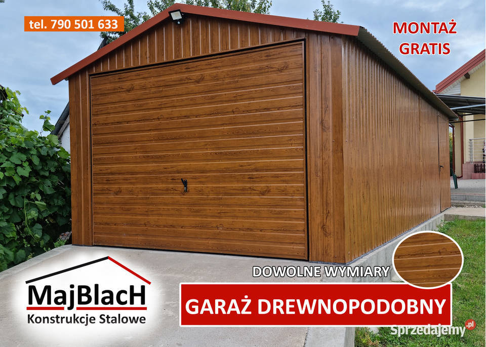 Garaż Blaszany Drewnopodobny NIŻSZA Garaże Sprzedaż Siedlece