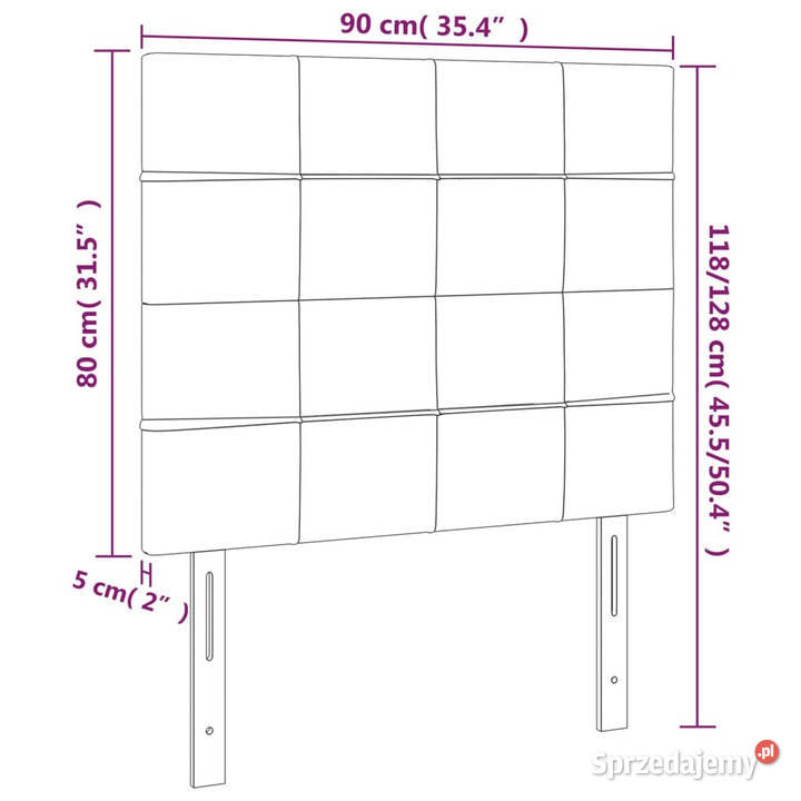 Zagłówek do łóżka z LED ciemnoszary 90x5x118128 Warszawa sprzedam