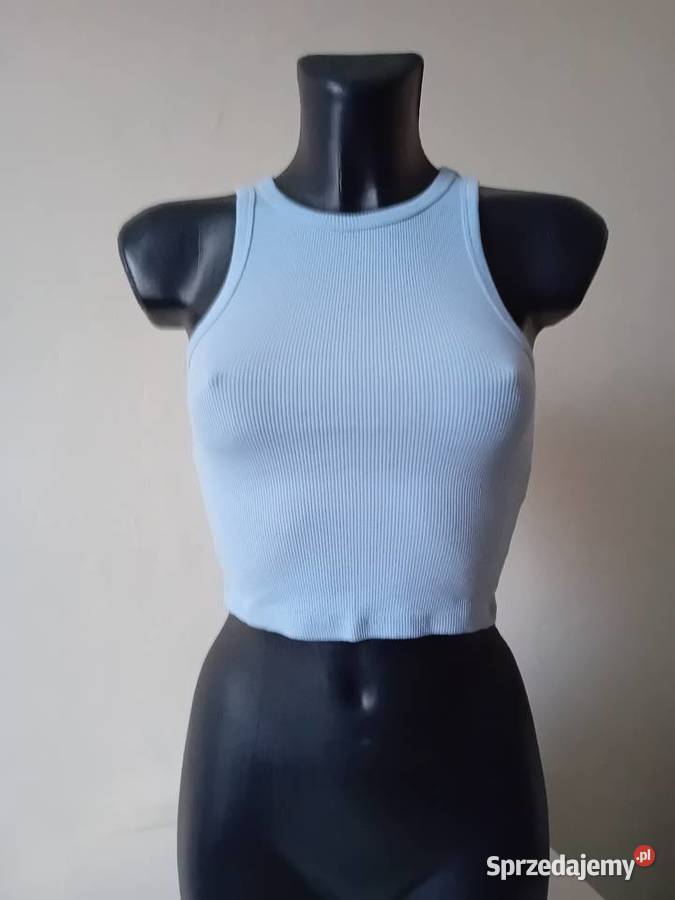 Niebieski top prazkowany Warszawa sprzedam