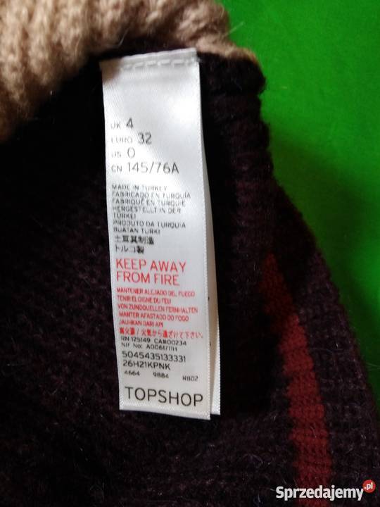 Sweterek Topshop Petite w kolorach ziemi Inny materiał Warszawa sprzedam