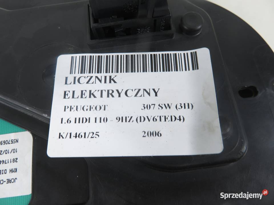 LICZNIK PEUGEOT 307 SW 3H 16 HDI 110 9HZ DV6TED4 sprzedam