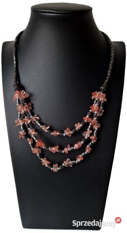 HEMATYT I JADEIT ARBUZOWY NASZYJNIK ETNO ART Częstochowa