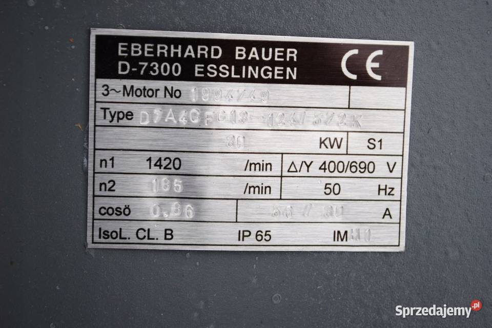 Motoreduktor kątowy 30kw 185obrmin Firmy BAUER Kargowa