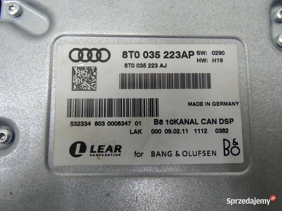 WZMACNIACZ BANG OLUFSEN A4 B8 A5 8T 8T0035223AP osobowe