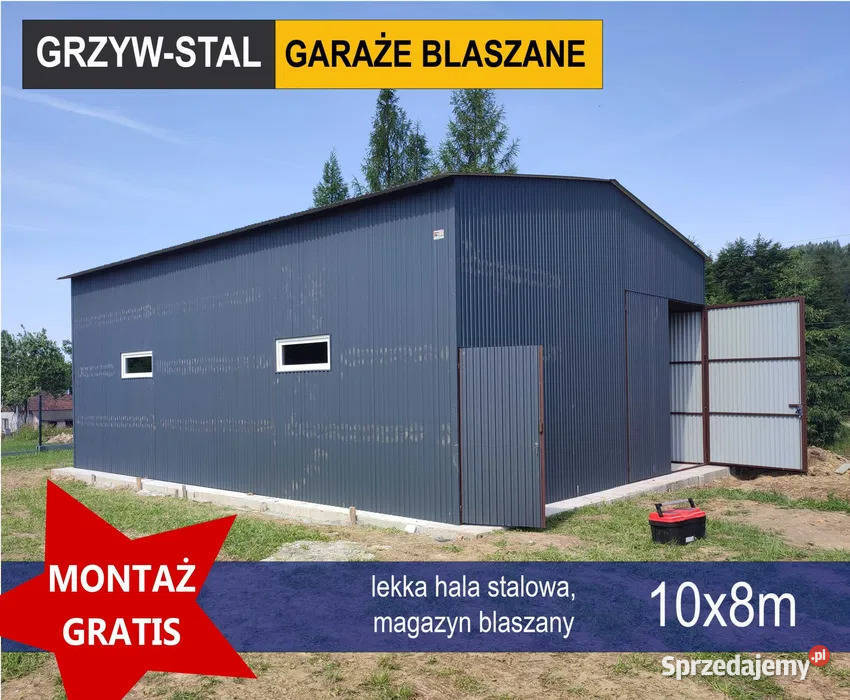 Garaż Blaszany Grafitowy / MAŁA HALA -Wiata -Magazyn -Hale – GRZYWSTAL