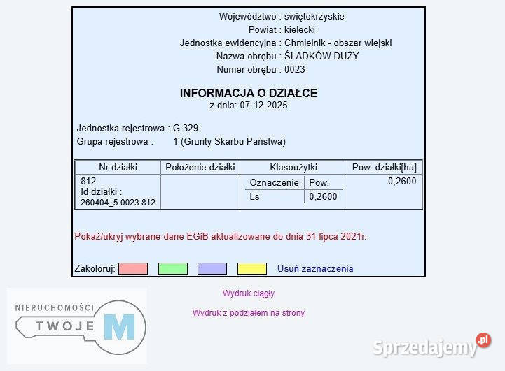 Sprzedaż działki Śladków Duży 43100m2
