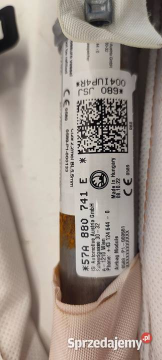 SKODA KAROQ KURTYNA LEWA AIRBAG 57A880741E osobowe