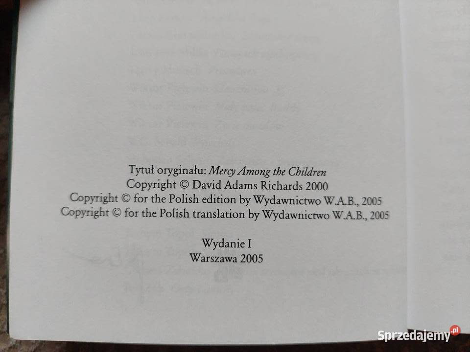 Grzech miłosierdzia David Adams Richards Książki i Podręczniki Kraków