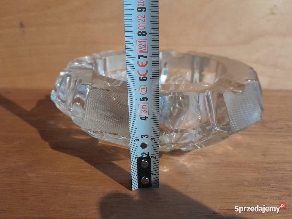Stara kryształowa popielnica zabytek PRL retro śląskie Dąbrowa Górnicza