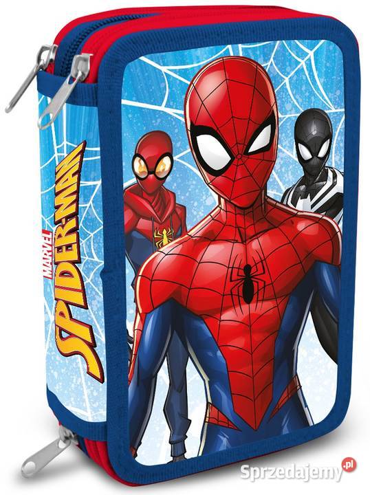 Piórnik Spiderman z Wyposażeniem Trzykomorowy 3 Mogilany sprzedam