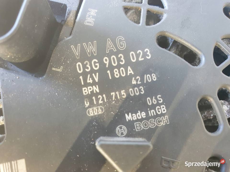 ALTERNATOR VW Passat B6 20 TDI bosch 03G903023 Chełm
