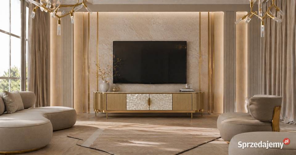 Komoda RTV złota Champion Glamour Premium małopolskie Golkowice