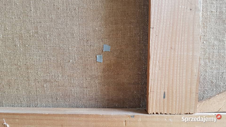 Stary duży olejny obraz pejzaż C Hartwig Dąbrowa Górnicza