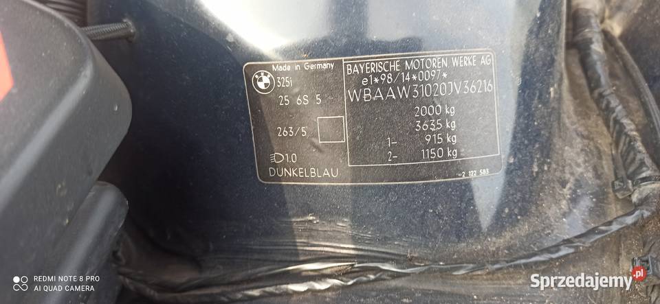 bmw e46 błotnik przedlift dunkelblau PL sedan Imielin