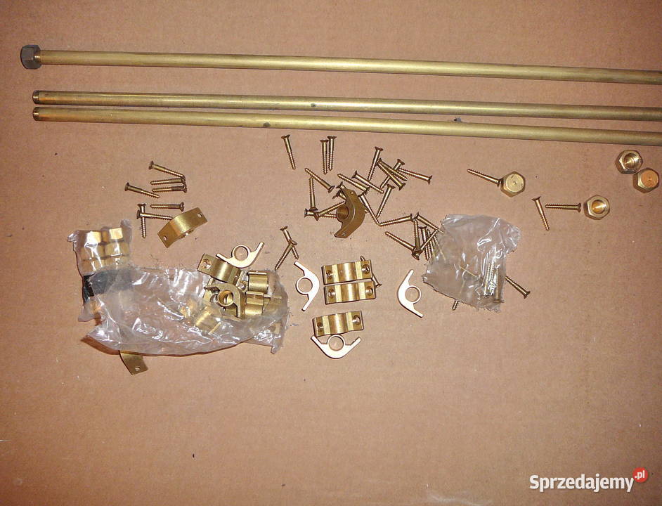 Pręty schodowe mosiężne 12x1mm 085m z uchwytami Warszawa