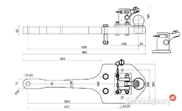 Płyta nośna zaczepu K80 885 mm 0096031210A11 Kamionna