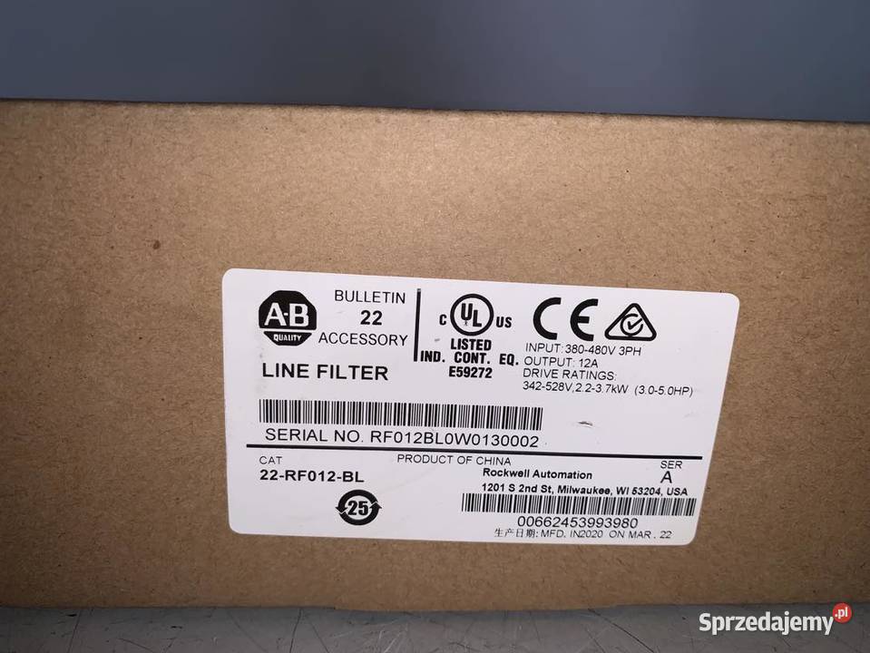 Allen Bradley 22RF012BL Line Filter mazowieckie Warszawa sprzedam