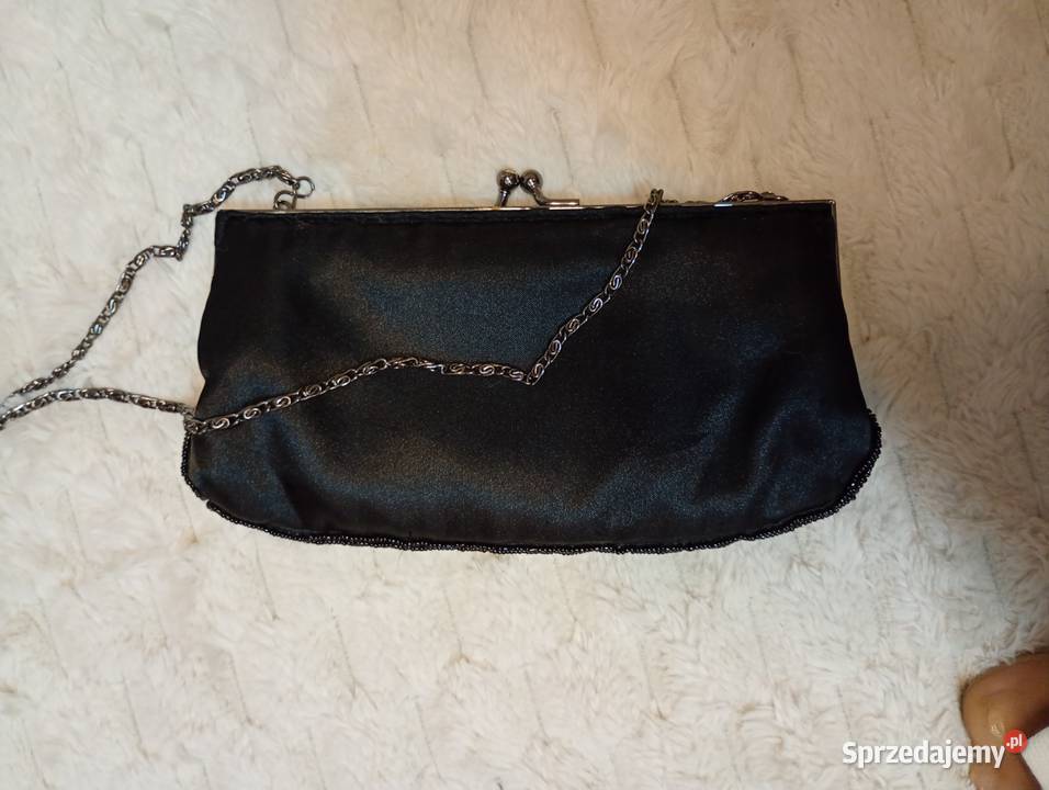 Handmade Bogato zdobiona torebka wieczorowa z czarny małopolskie Kraków sprzedam