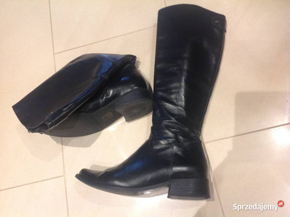 Kozaki Damskie Czarne r 36 skóra naturalna Nowa Sól sprzedam
