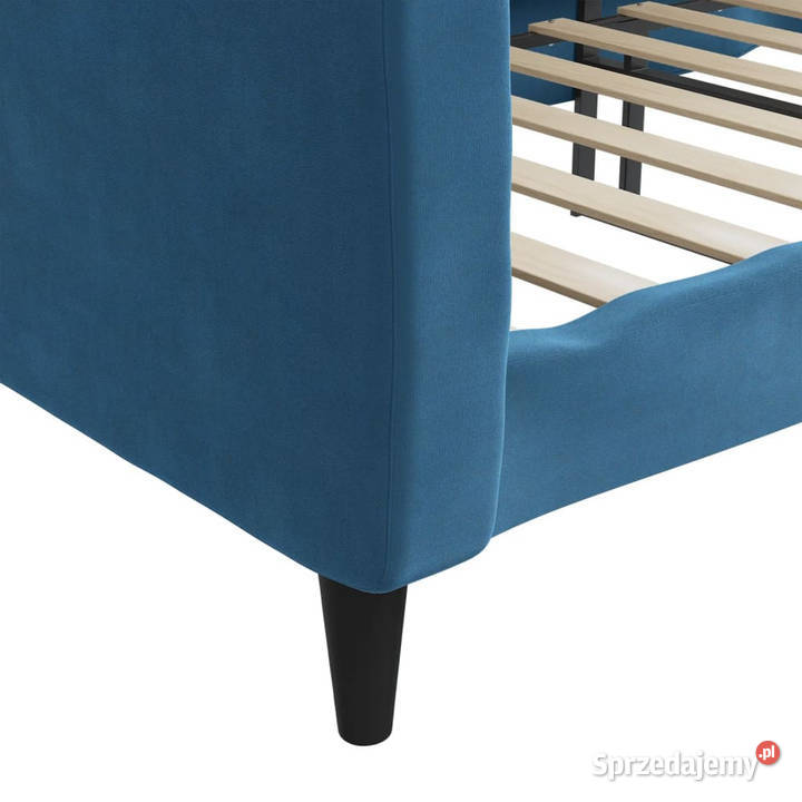 Sofa z funkcją spania niebieska obita aksamitem Warszawa sprzedam