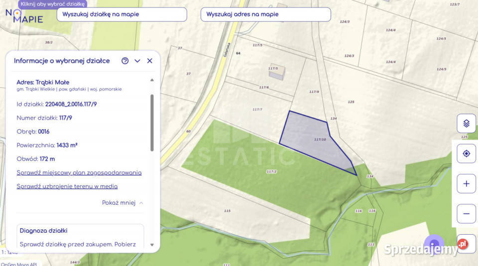 Działka Trąbki Małe Perłowa 2299m2