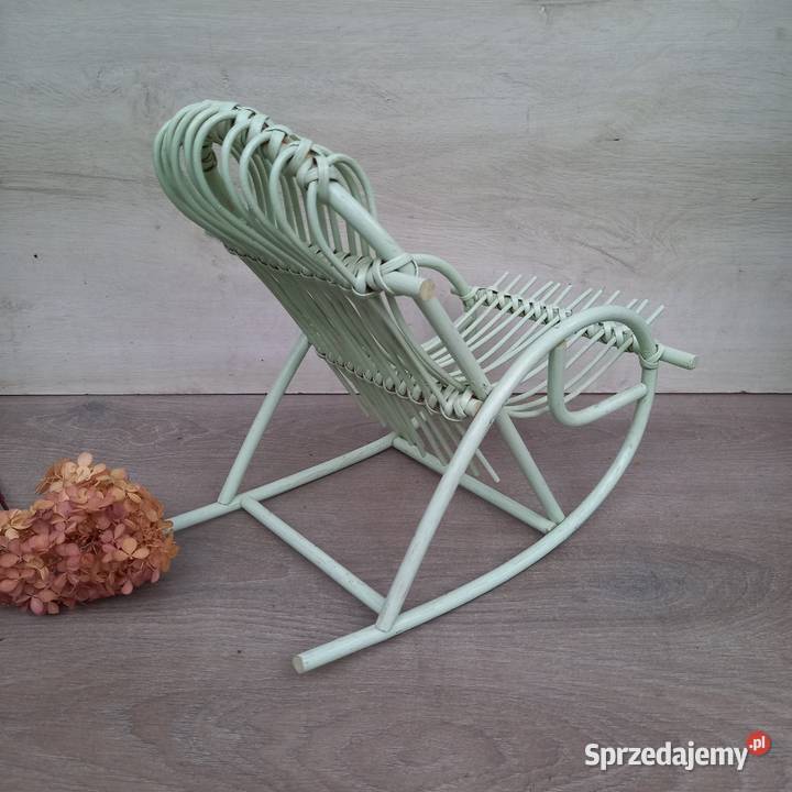 Drewniany bibelot miniatura wiklinowy fotel Warszawa sprzedam