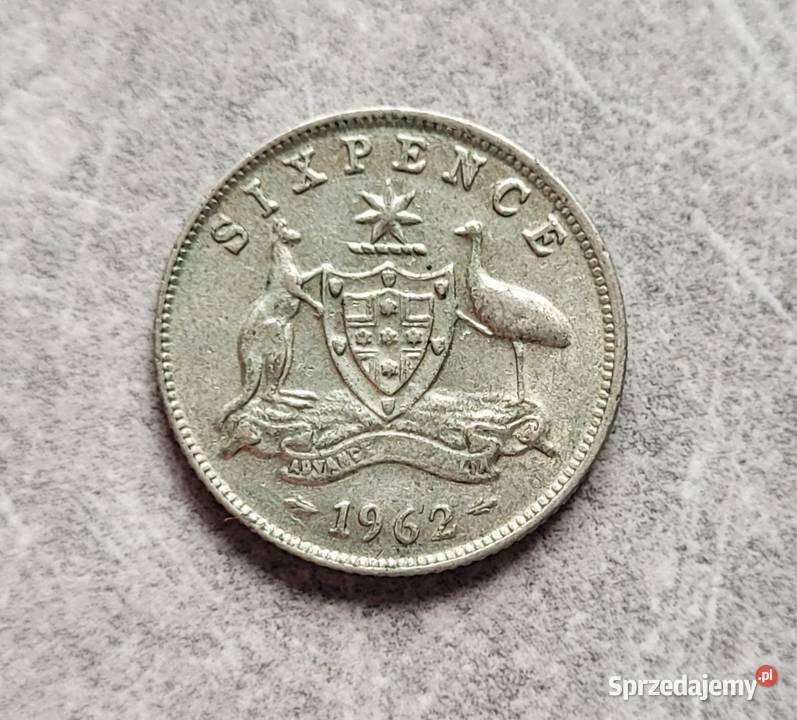 145 AUSTRALIA srebro 6 Pensów 1962 r łódzkie Wola Kruszyńska