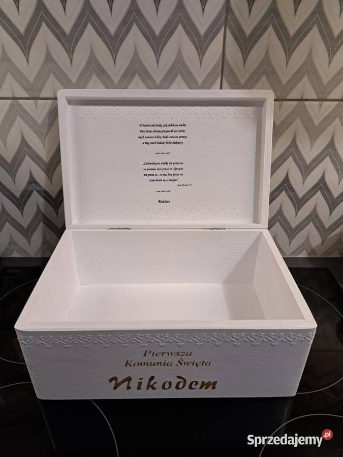 Kuferek Komunia hostia 3D personalizowany Kędzierzyn-Koźle