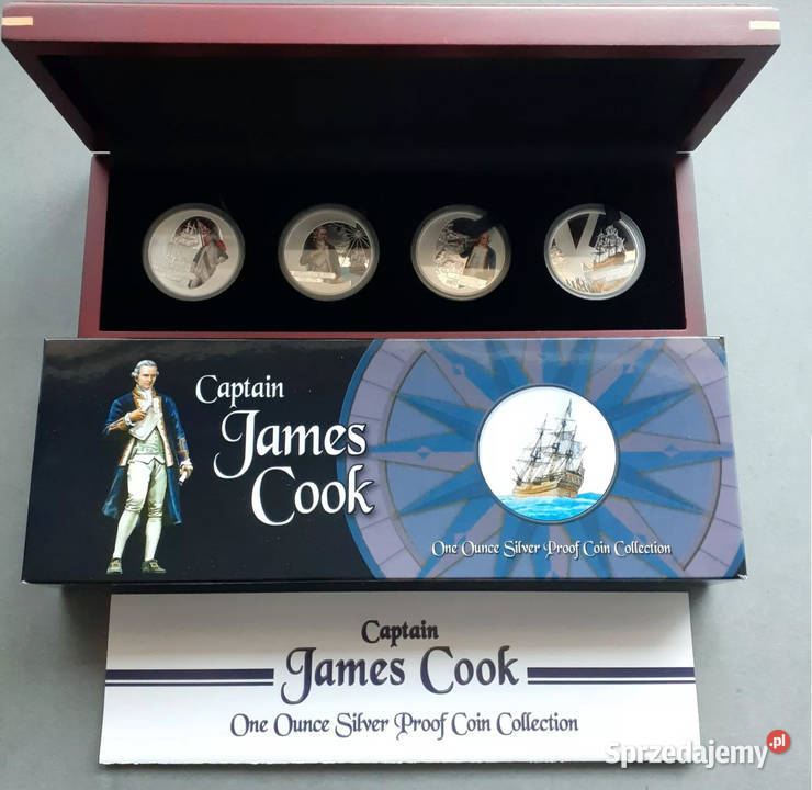 Seria srebrnych monet Captain James Cook 2009 mazowieckie Warszawa sprzedam