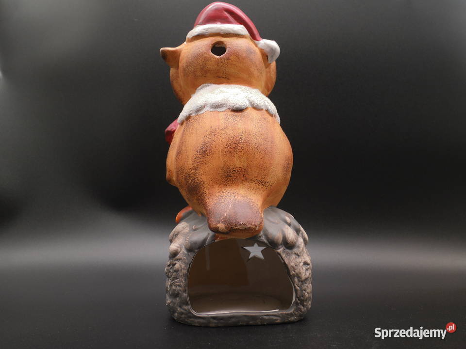 Ceramiczna figurka świecznik lampion sowa Antyki wielkopolskie