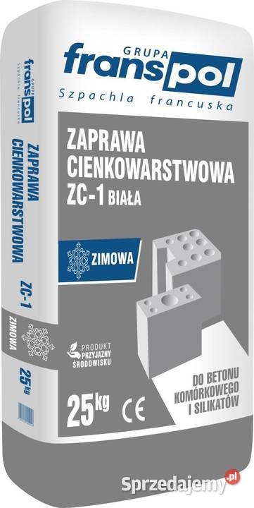 Franspol zaprawa cienkowarstwowa biała M10 25 Gdów sprzedam