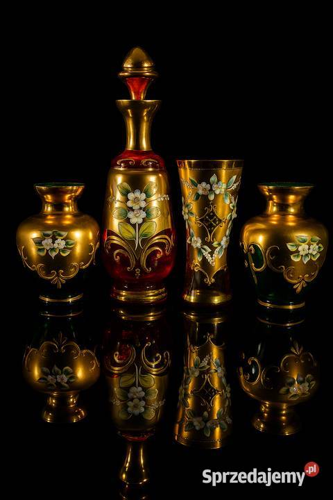 kryształ kryształowe kieliszki pozłacane karafka Warszawa sprzedam