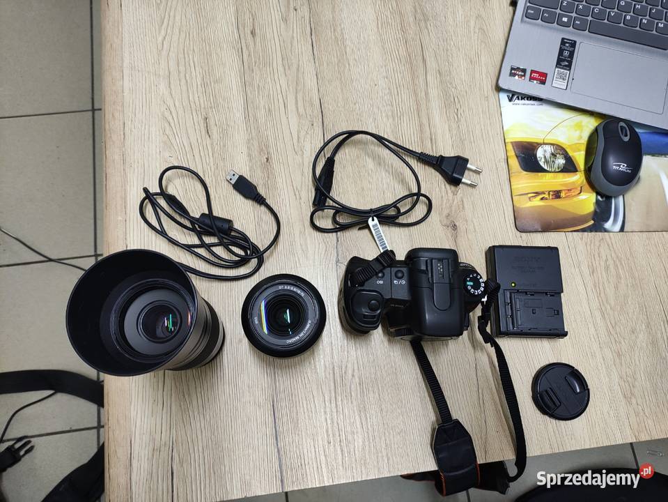 Sony Alpha 200 2 obiektywy torba ładowarka karta łódzkie Piotrków Trybunalski