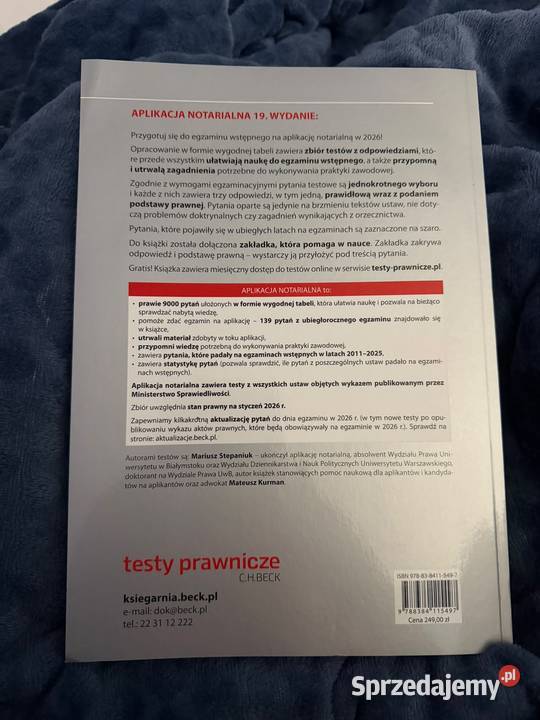 Książka aplikacja notarialna Sandomierz sprzedam