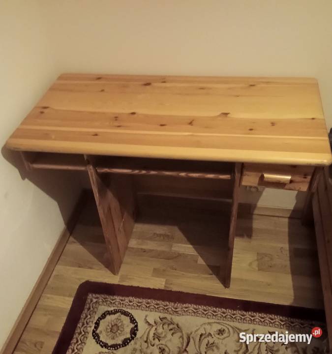 Biurko sosnowe z wysuwaną półkąLite drewno Łódź