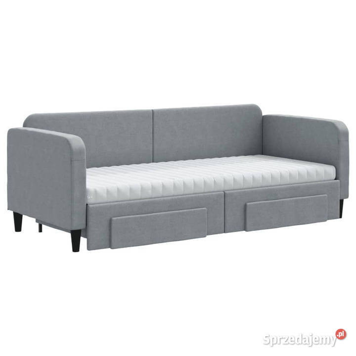 Sofa rozsuwana z szufladami jasnoszara tkanina Warszawa sprzedam