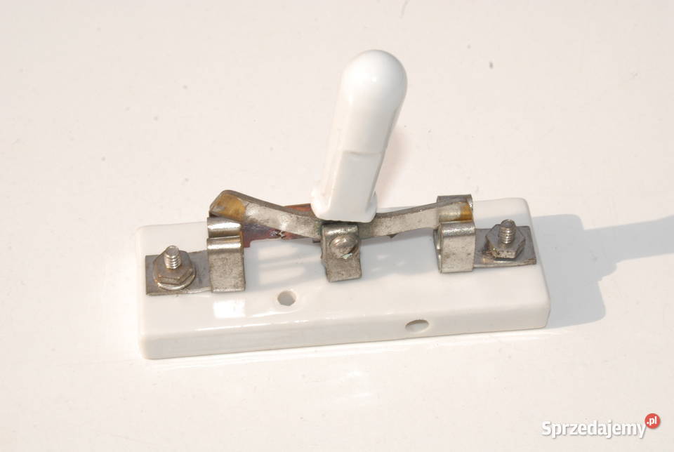 Stary porcelanowy przełącznik antenowy prądu z śląskie