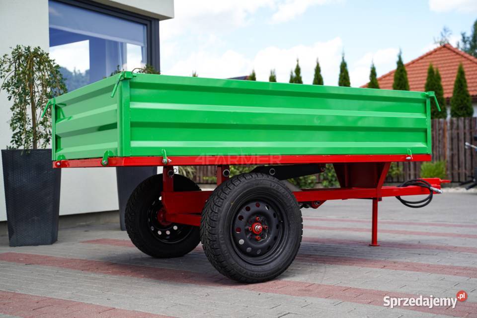 Przyczepa rolnicza jednoosiowa 1T z kiprem Tajęcina