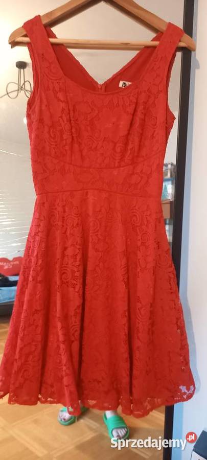 Czerwona sukienka z koronką Rozmiar 38(M) Warszawa