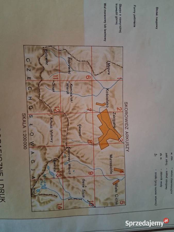 Tatry Polskie Mapa topograficzna w skali 110 000 Poznań